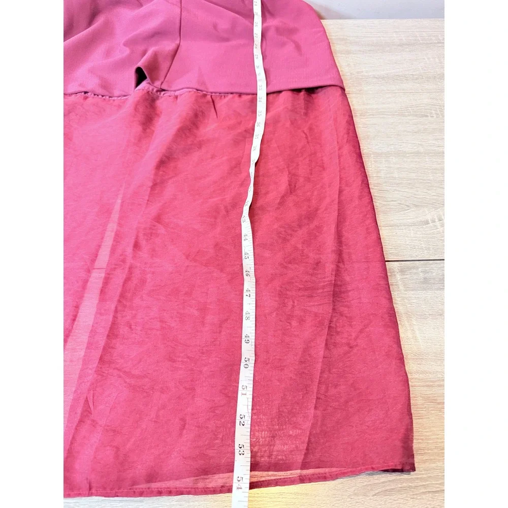 Abercrombie & Fitch Maroon V-Neck Maxi Dress Large NWT Maroon Layered Hem Party